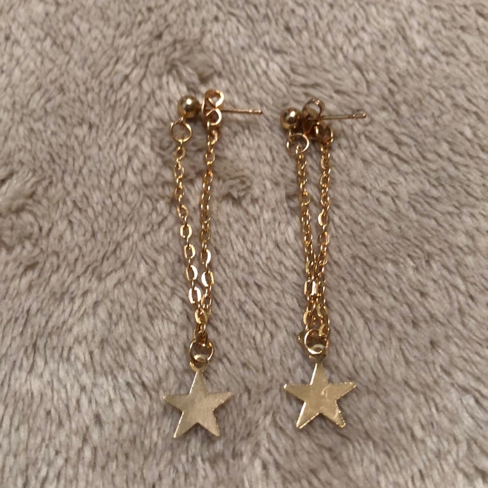 Free w Bundle | Golden Star Chain Earrings